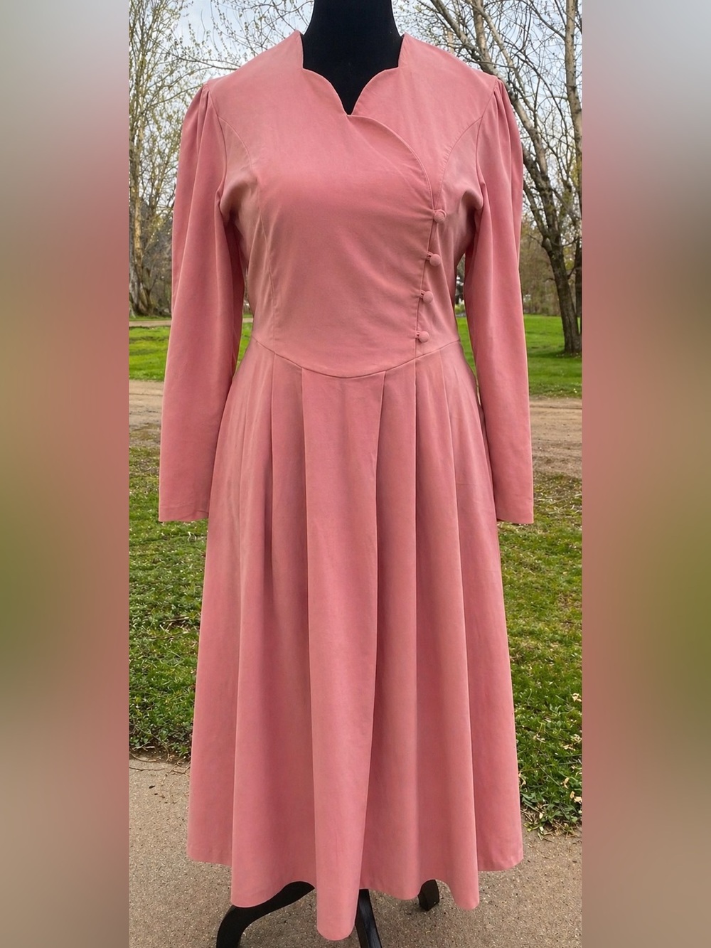 Laura Ashley Pink Corduroy Cotton Dress